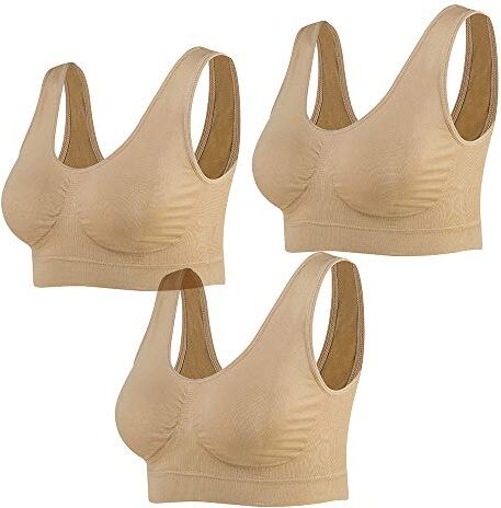 Lemef Reggiseno Sport Privo di Cuciture a Fili Liberi Reggiseno Yoga con Imbottiture Estraibili per Donne Set di 3