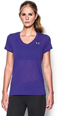 Under Armour T-Shirt Tecnica a Maniche Corte Twist con Scollo a V, Maglietta Donna, Rosa, XL-XXL