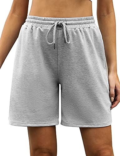 Migcaput Pantaloncini Sportivi Donna Shorts Donna Sportivi Pantaloncini Donna Estivi per Casual Jogging Grigio,S