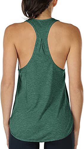 icyzone Canotta Sportiva da Donna Racerback Senza Maniche Top per Yoga Palestra Pilate (S,Army Green)