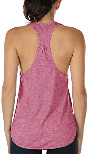 icyzone Canotta Sportiva da Donna Racerback Senza Maniche Top per Yoga Palestra Pilate (S,Rosa)