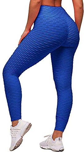 Memoryee Leggins Donna Sportivi Anticellulite Pantaloni Push up Booty Pantacollant Vita Alta Fitness Elastici Taglia Grossa Leggings Yoga/Blue/S