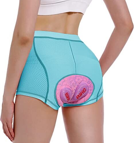 FEIXIANG Pantaloni da Ciclismo da Donna, Pantaloncini da Ciclismo Corti Pantaloncini da Ciclismo Biancheria Intima da Ciclismo con Imbottitura in Gel 4D Traspiranti ad Asciugatura