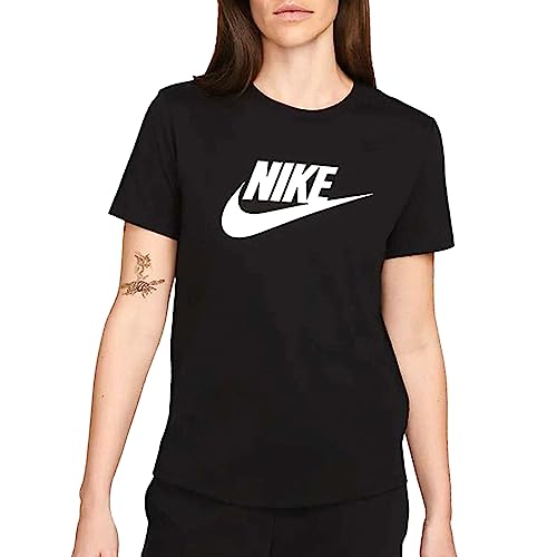 Nike SW Essntl Maglietta da Escursionismo, Nero/Bianco, S Donna