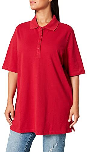 ULLA POPKEN Polopiquee Shirt Maglietta a Maniche Lunghe, Rosso (Rosso 51), 64-66 Donna