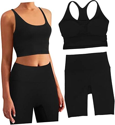 Unomor Impostato Tuta Da Yoga Yoga a Due Pezzi a Vita Alta Leggings Yoga Aderenti Set Di Vestiti Crop Top Set Sportivo Top Corto Senza Maniche Allenamento Da Donna Nylon Tute