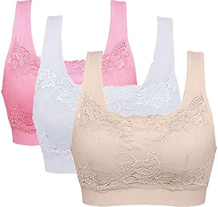 KEERADS Slip Monouso Maternità S Set di reggiseno push-up yoga per le donne 3PC Underwire Sports Reggiseno imbottito senza stretching Slip ragazza principessa (Khaki-3, XXL)