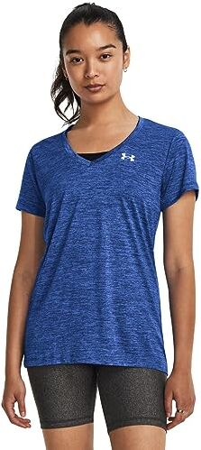 Under Armour Tech Scollo a V Twist Maglietta a Maniche Corte, T-Shirt Donna, (401) Team Royal/Acqua/Argento Metallico, XXS/XS