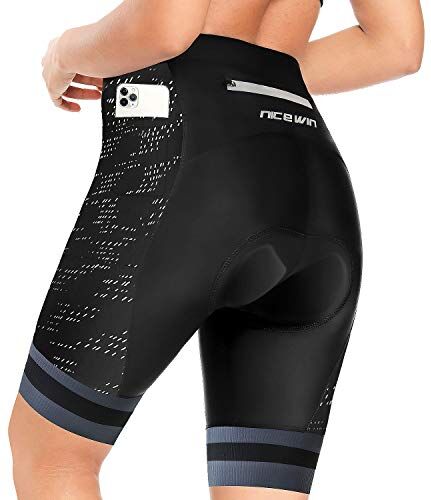 NICEWIN Pantaloncini da Ciclismo Donna Pantaloncini Ciclismo Donna Pantaloni Bici Donna Sportivi 3D Gel Imbottiti Asciugatura Rapida per MTB Mutande Bicicletta