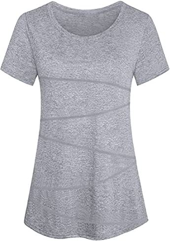 Sykooria T Shirt Maglietta Sportiva da Donna Maglietta Manica Corta Scollo Tondo Estiva Yoga Fitness Tinta Unita Rapida Asciugatura Maglie Tee Top