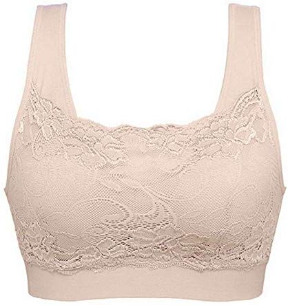 KEERADS Reggiseni Un Reggiseno elasticizzato imbottito 3 pezzi senza reggiseno con ferretto sportivo set push-up per le donne Yoga intimi Reggiseno Con Telaio di Grandi Dimensioni (4-Khaki, XL)