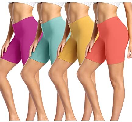 wirarpa Leggings Corti Pantaloncini Sottogonna Donna Cotone Shorts Pacco da 4 Multicolore Taglia XL