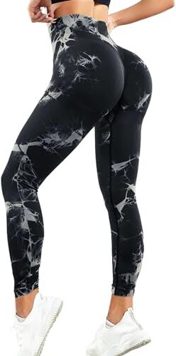 Getervb Leggins Sportivi Donna Push Up Vita Alta Pantacollant Opaco Scrunch Pantaloni Dimagranti Anticellulite Palestra Fitness Senza Cuciture per Yoga Palestra Jogging