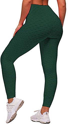 Memoryee Leggins Donna Sportivi Anticellulite Pantaloni Push up Booty Pantacollant Vita Alta Fitness Elastici Taglia Grossa Leggings Yoga/Dark Green/S