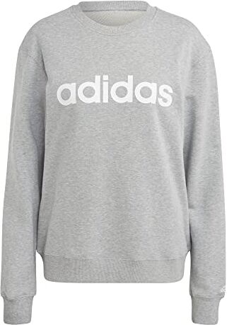 Adidas W Lin FT Swt Maglia Lunga Donna Medium Grey Heather/White Taglia M