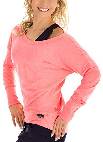 WINSHAPE Winston Hape – Maglia a Maniche Lunghe per Il Tempo Libero, per Sport, Danza e Fitness, Donna, Freizeit Sport Dance Fitness Longsleeve, Corallo Fosforescente, XS