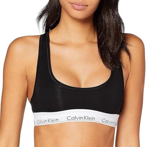 Calvin Klein Unlined Bralette 0000F3785E, Nero (Black), M Donna