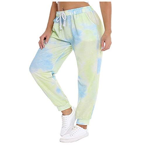 GAOHONGMEI Donne Tie Dye Stampato Harem Pantaloni Coulisse Vita Alta Pantaloni Sportivi Leggings Casual Allenamento Running Pantaloni Yoga Palestra Pantaloni 005-L