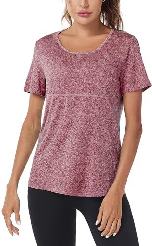 Sykooria T Shirt Maglietta Sportiva da Donna Maglietta Manica Corta Scollo Tondo Estiva Yoga Fitness Tinta Unita Rapida Asciugatura Maglie Tee Top