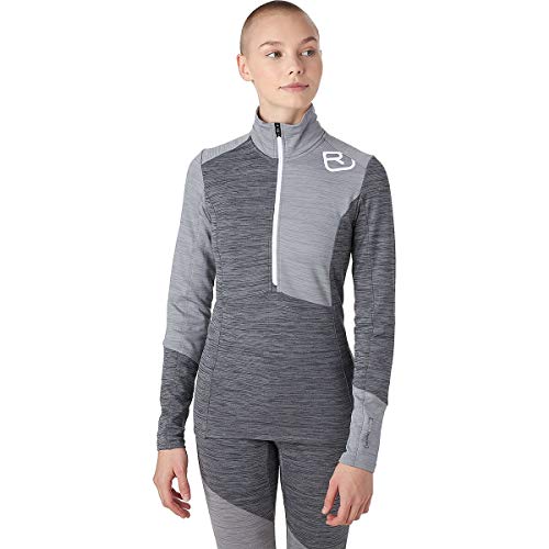 ORTOVOX FLEECE LIGHT ZIP NECK W C: grey blend T: S