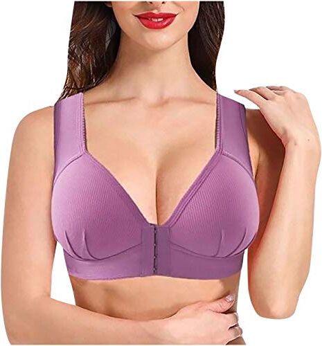 KEERADS Body Gainant Sport Reggiseno Biancheria intima di un pezzo reggiseno reggiseno solido da donna Canotta gotica (Purple-3, XXXXL)