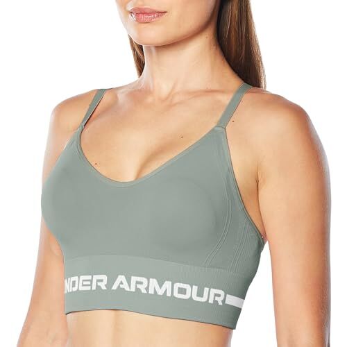 Under Armour Reggiseno Lungo Senza Cuciture a Basso Impatto, Sportivo Donna, Grove Verde / / Bianco, XS