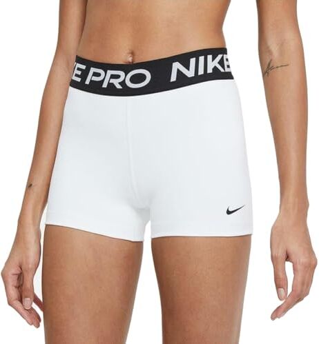 Nike Pantaloncini da donna Pro 365 7,6 cm, Bianco/Nero/Nero, M