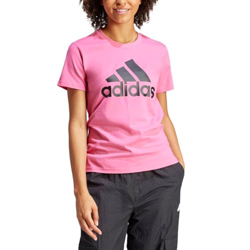 Adidas Essentials Logo Tee, T-Shirt Donna, Pulse Magenta/Black, M Tall