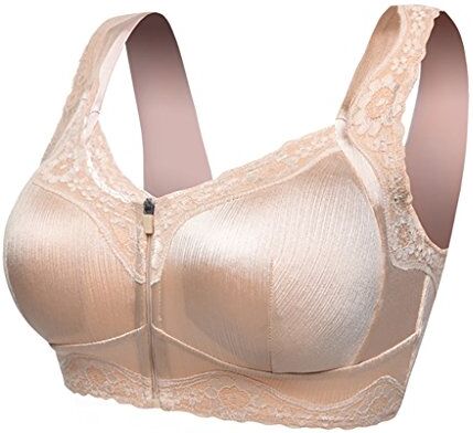 WENJUNneiyi WENJUN Reggiseno Sportivo Con Fibbia Sul Davanti, Reggiseno Sportivo Di Grandi Dimensioni A Sezione Sottile 4 Colori Opzionale (Colore : Skin color, dimensioni : L.)