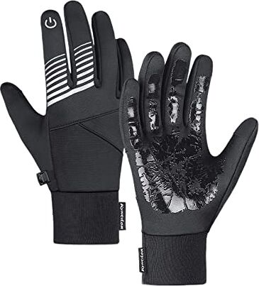 AIRYSSFU Guanti resistenti al taglio Nuovi guanti da ciclismo autunno e inverno uomini e donne touch screen caldo ispessito guanti sportivi da sci antivento e freddi Leggero (Color : Noir, Size : L)