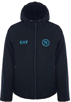 SSC NAPOLI Giaccone Blu, EA7, Prodotto Ufficiale, Logo SSCN, Invernale, chiusura zip, tasche laterali, L