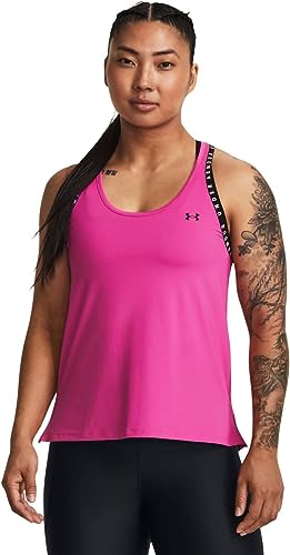 Under Armour Canotta Knockout, Gilet Donna, Rebel Rosa/Bianco/Nero, XL/XXL