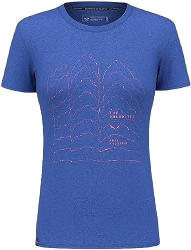 Salewa Pure Skyline Dry W T-Shirt. Maglietta, Melange Elettrico, 38 Donna