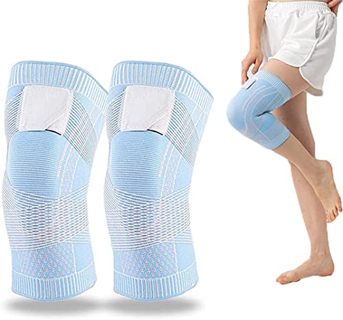 BIRKIM Destinek Knee Brace,Destinek Knee Compression Sleeve,Adjustable High Elastic Knee Compression Sleeve,for Women & Men (M, Blue)