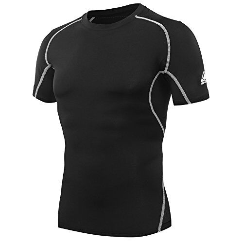 AMZSPORT Maglietta a Compressione da Uomo a Maniche Corte T-Shirt Funzionali Cool Dry Training Running Top