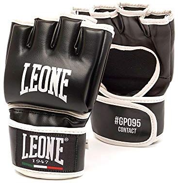 Leone , Contact Guanti MMA, Unisex – Adulto, Nero, XL,