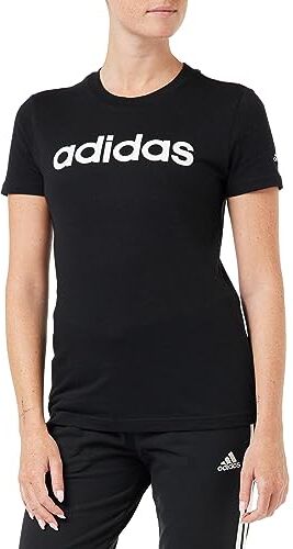 Adidas Essentials Slim Logo, T-shirt Donna, Black/White, S