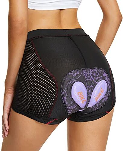 FEIXIANG Pantaloni da Ciclismo da Donna, Pantaloncini da Ciclismo Corti Pantaloncini da Ciclismo Biancheria Intima da Ciclismo con Imbottitura in Gel 4D Traspiranti ad Asciugatura