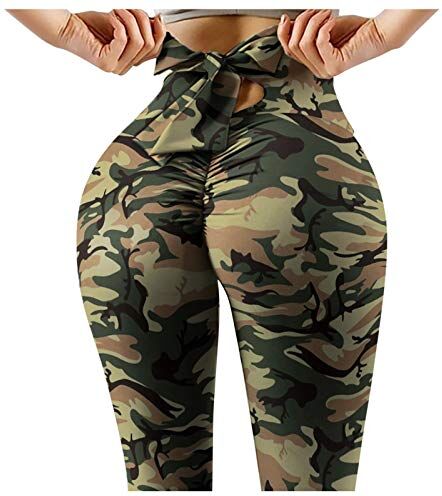 Generic Leggings da palestra da donna a vita alta sexy in pizzo patchwork pantaloni da yoga leggings sportivi leggings da corsa e allenamento (03D-multicolore, S)