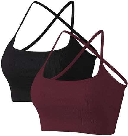 Litthing Reggiseno Sportivo da Donna Cinghie Incrociate Bralette Fitness Schiena Scoperta Bra Senza Ferretto Crop Top Sexy per Donna da Allenamento Yoga Ginnastica