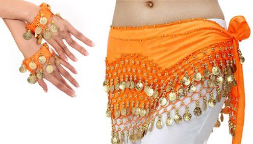 MBW Belly Dance Costume di carnevale da danza del ventre, colore: arancione