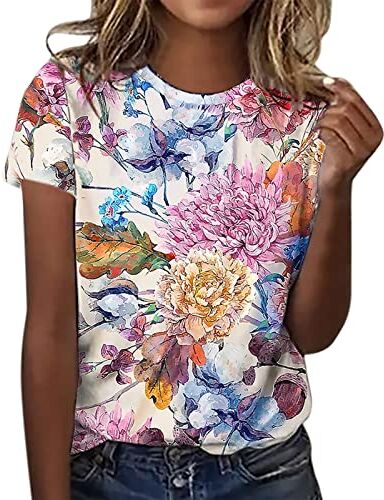 Zilosconcy Blusa Elegante Magliette T Shirt Estiva Base Tee Maglietta Manica Corta Donna T Shirt Donna Manica Corta Maglietta Donna Scollo a V Camicia Donna Estive Elegante T Shirt Casual