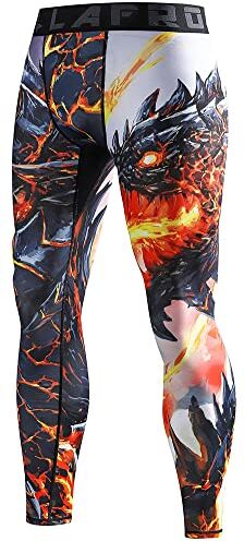 LAFROI , Leggings da Uomo YSK08, ad Asciugatura Rapida, a Compressione e Aderenti Melted Wings M