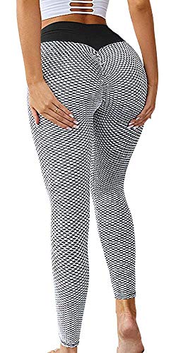 Memoryee Leggins Donna Sportivi Anticellulite Pantaloni Push up Booty Pantacollant Vita Alta Fitness Elastici Taglia Grossa Leggings Yoga/Style2-Grey/S