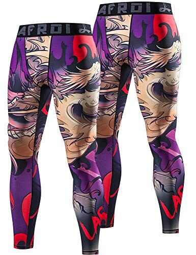 LAFROI , Leggings da uomo YSK08, ad asciugatura rapida, a compressione e aderenti Luna Sangue X2 XXL