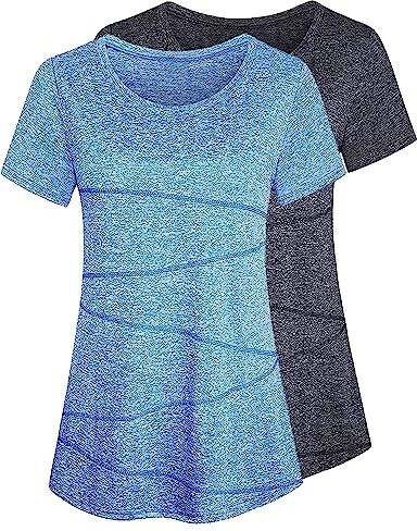 Sykooria T Shirt Maglietta Sportiva da Donna Maglietta Manica Corta Scollo Tondo Estiva Yoga Fitness Tinta Unita Rapida Asciugatura Maglie Tee Top