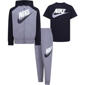 Nike SET COMPOSTO DA FELPA T-SHIRT E PANTALONI FELPA CON CAPPUCCIO E ZIP T-SHIRT MEZZA MANICA PANTALONI CON GIROVITA ELASTICO E ORLI A COSTE FIT REGOLARE NERO NERO/GRIGIO/BIANCO GEH 2 Nike SET COMPOSTO DA FELPA T-SHIRT E PANTALONI FELPA CON CAPPUCCIO E ZIP T-SHIRT MEZZA MANICA PANTALONI CON GIROVITA ELASTICO E ORLI A COSTE FIT REGOLARE NERO NERO/GRIGIO/BIANCO GEH 2