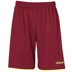 Uhlsport Club Pantaloncini da Calcio da Uomo, Uomo, , Bordeaux/Giallo Fluorescente, 140 Uhlsport Club Pantaloncini da Calcio da Uomo, Uomo, , Bordeaux/Giallo Fluorescente, 140