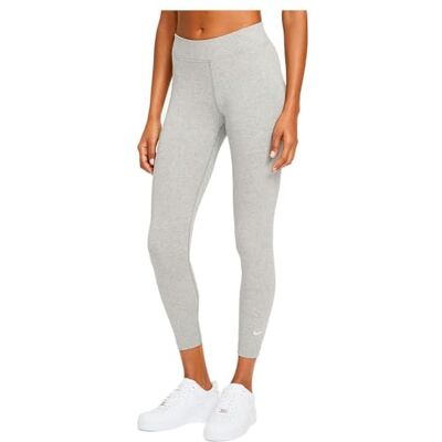 Nike W NSW ESSNTL LGGNG 7/8 LBR MR Leggings, Dk Grey Heather/(White), L Donna Nike W NSW ESSNTL LGGNG 7/8 LBR MR Leggings, Dk Grey Heather/(White), L Donna