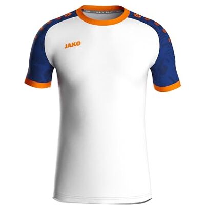 JAKO Maglietta Uomo Iconic KA - bianco/blu sport/neon arancione - 3XL JAKO Maglietta Uomo Iconic KA - bianco/blu sport/neon arancione - 3XL